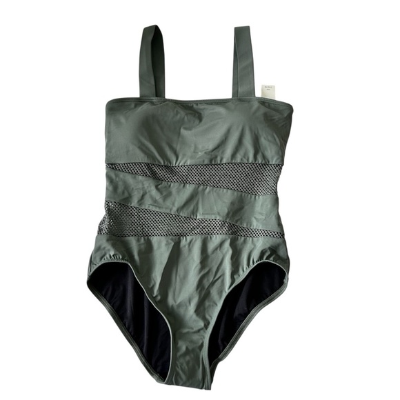 Carmen Marc Valvo Green One Piece Swimsuit SZ 12 - Picture 1 of 5